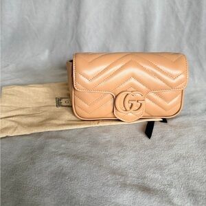Gucci Tan Quilted Crossbody Bag
